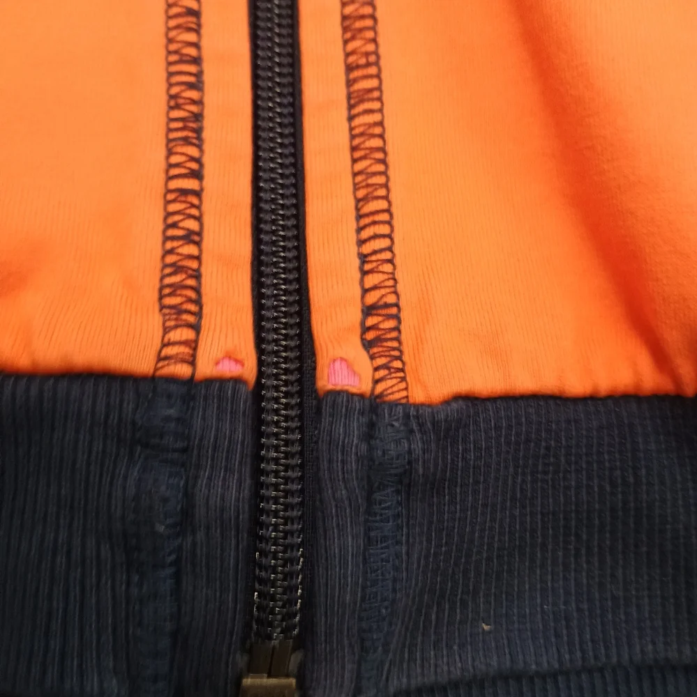 Hanna Andersson Multi Color Color Block Zip Up Hoodie Jacket Girl Kid Size 110 - Picture 8 of 14